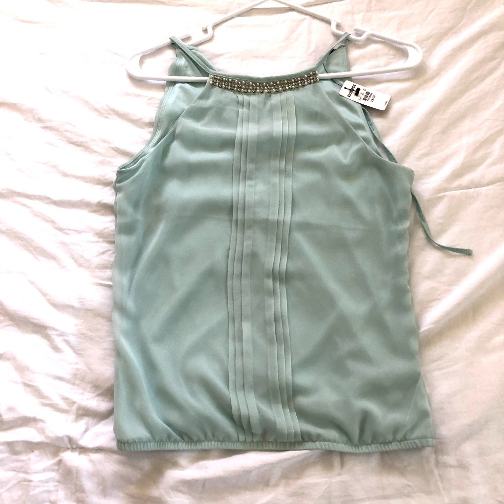 NWT Womens Express Tank Top Mint Blue Size XS